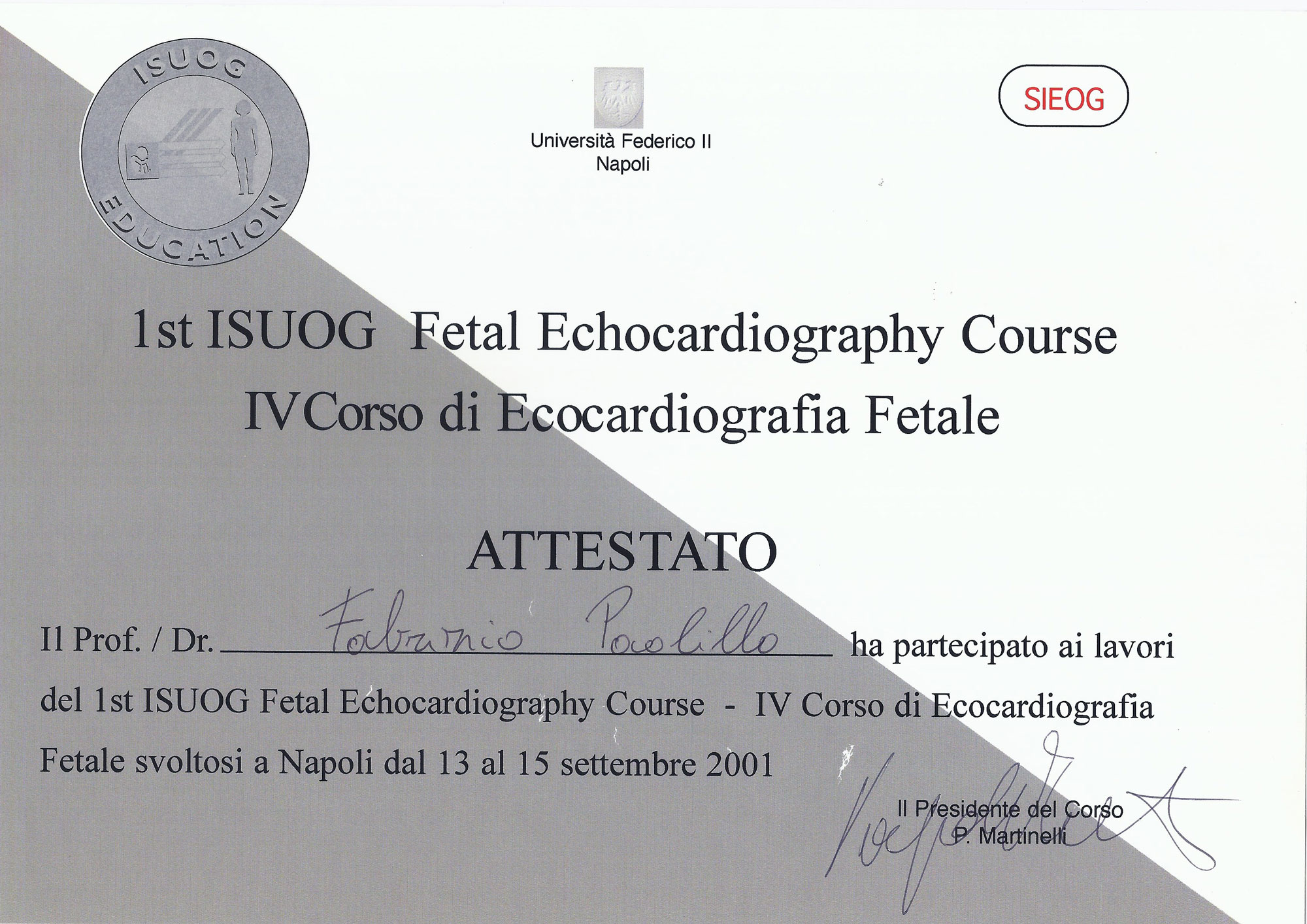1st ISUOG Fetal Echocardiography Course - IV Corso di Ecocardiografia Fetale
