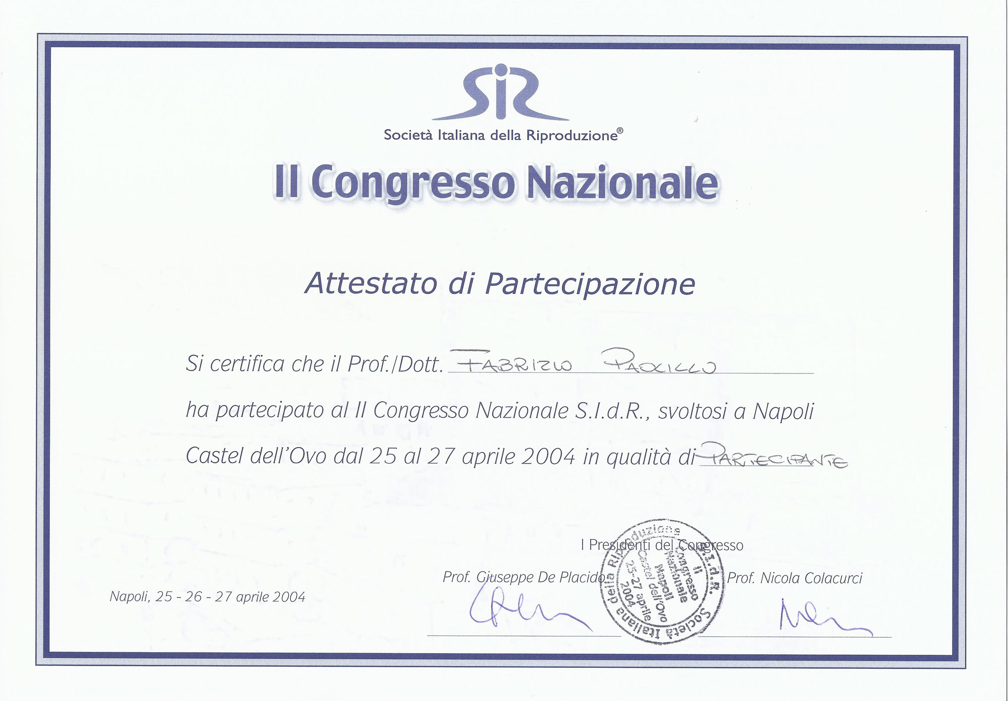 Società Italiana della Riproduzione - II Congresso Nazionale